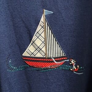 My Danielle Nautical Navy Shirt with Sailboat Design L